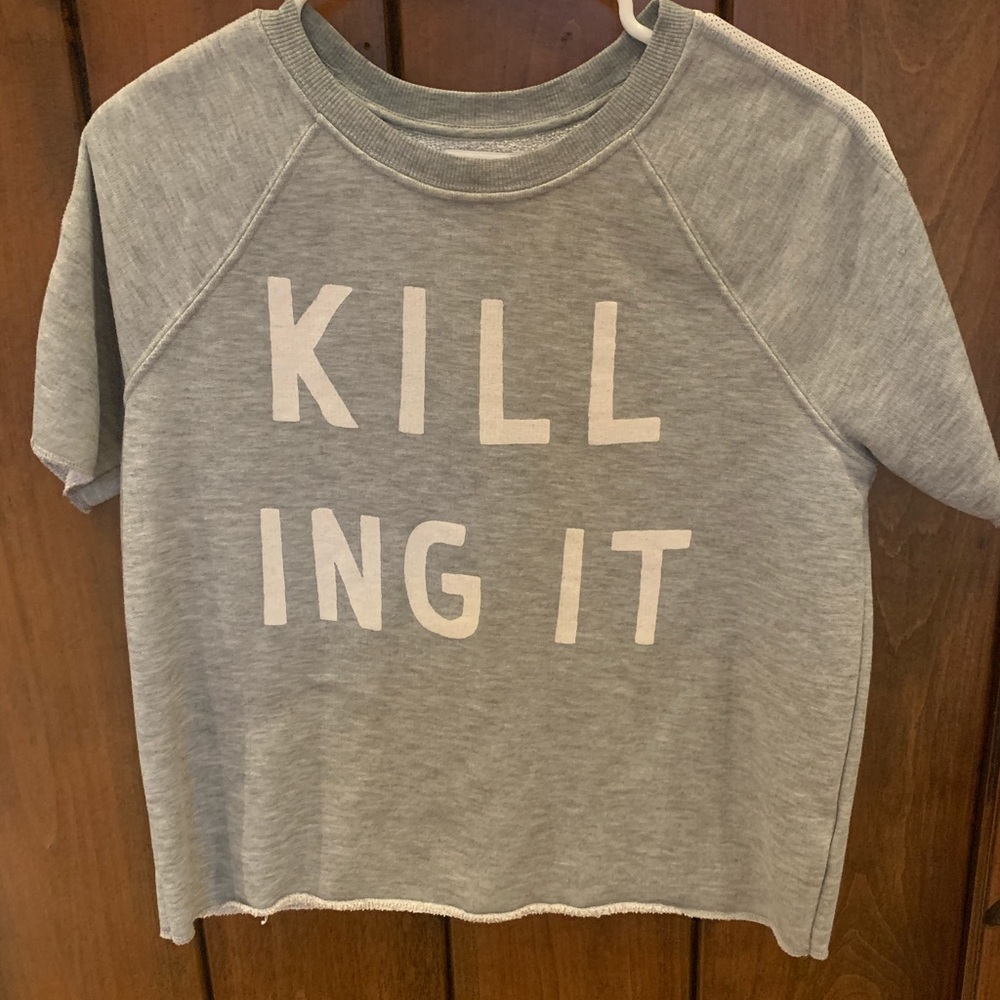 Grey jersey killing it shirt
